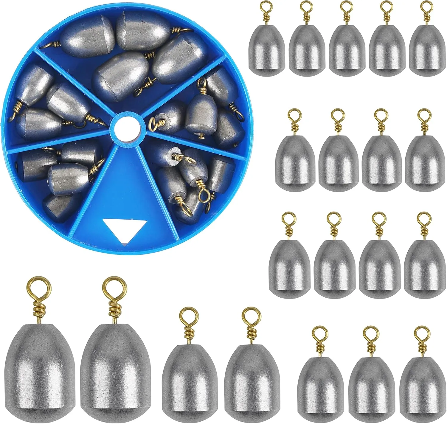 Fishing Weights Sinkers Assortment, Iron Fishing Sinkers and Weights Bass Casting Weight Sinkers Bell Sinkers with Ring Teardrop Weights for Saltwater Freshwater Steelhead Fishing