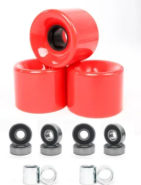 FREEDARE 58mm Skateboard Wheels 82a ABEC-7 Bearing Steel and Spacers(Pack of 4)