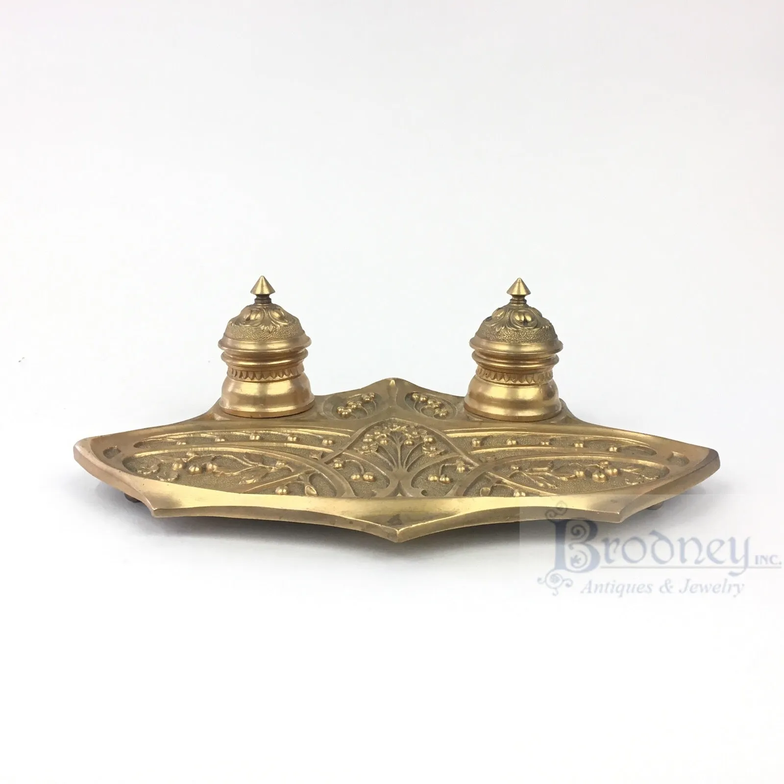 French Art Nouveau Bronze Inkwell