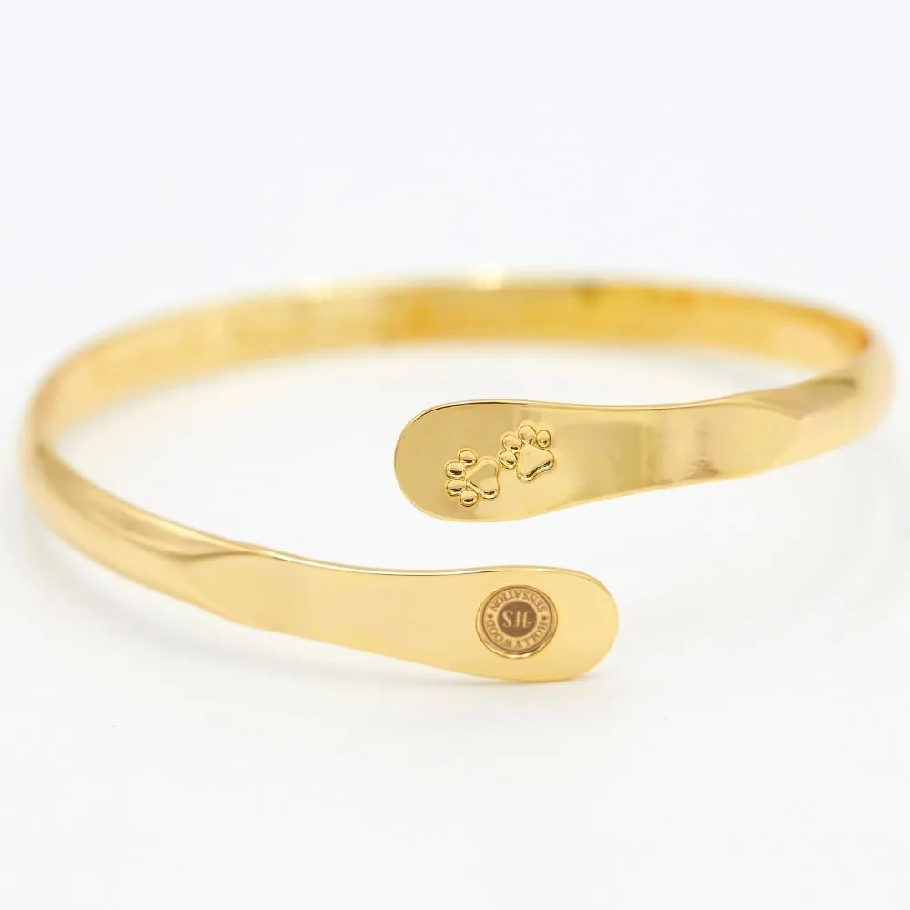Gold Furry Friends Bracelets, Engraved  Furiends leave paw print in your heart- Paw Prints ( Furry Friends)