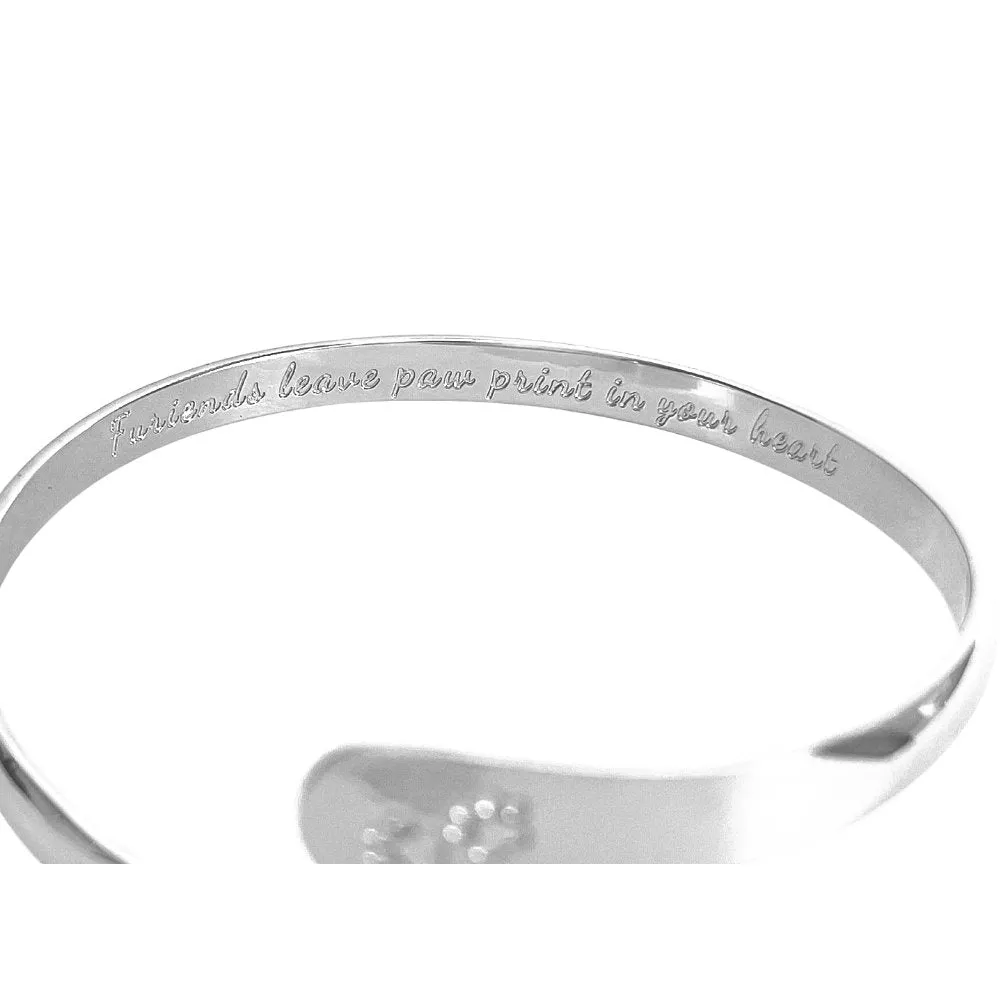 Gold Furry Friends Bracelets, Engraved  Furiends leave paw print in your heart- Paw Prints ( Furry Friends)