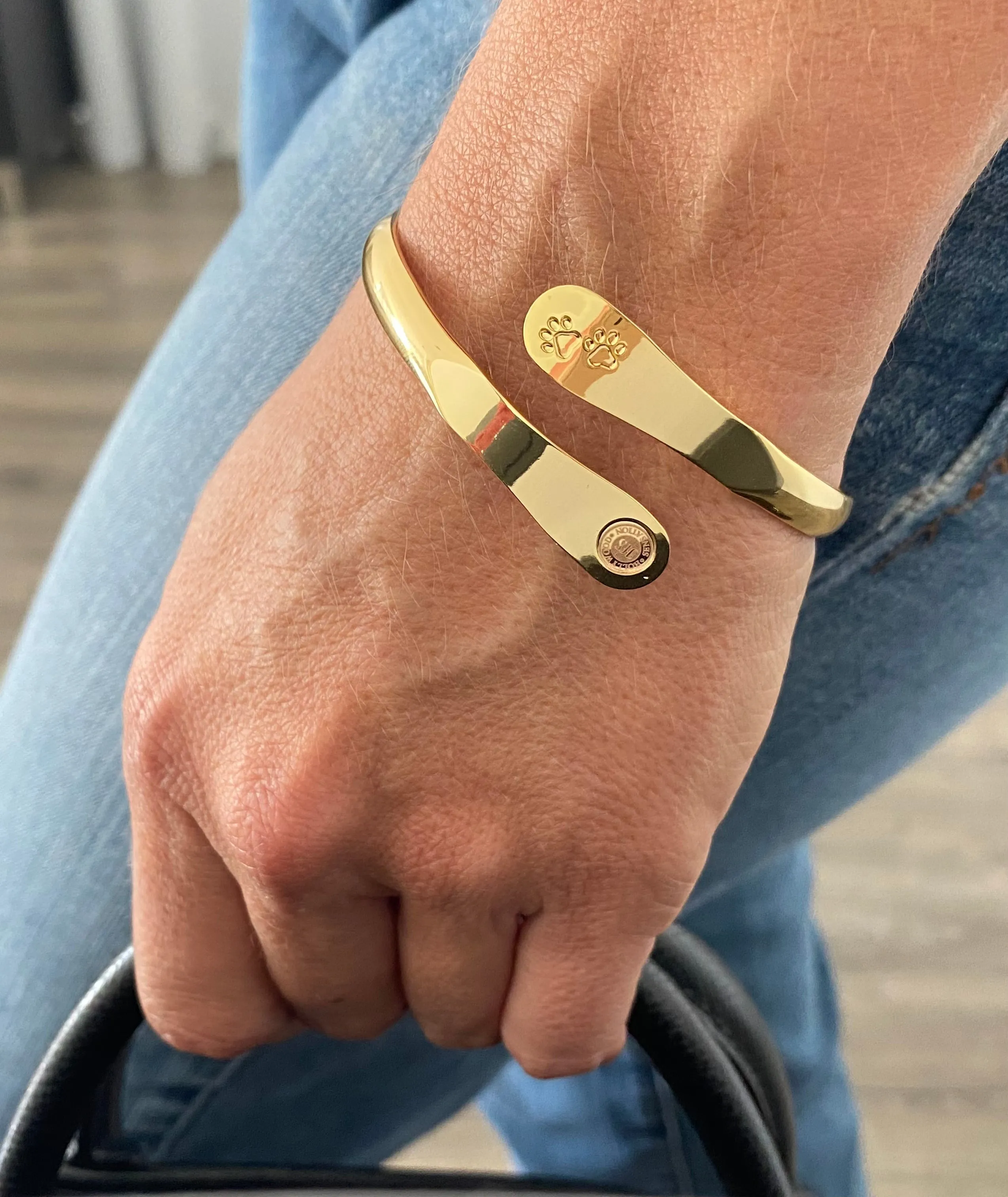 Gold Furry Friends Bracelets, Engraved  Furiends leave paw print in your heart- Paw Prints ( Furry Friends)