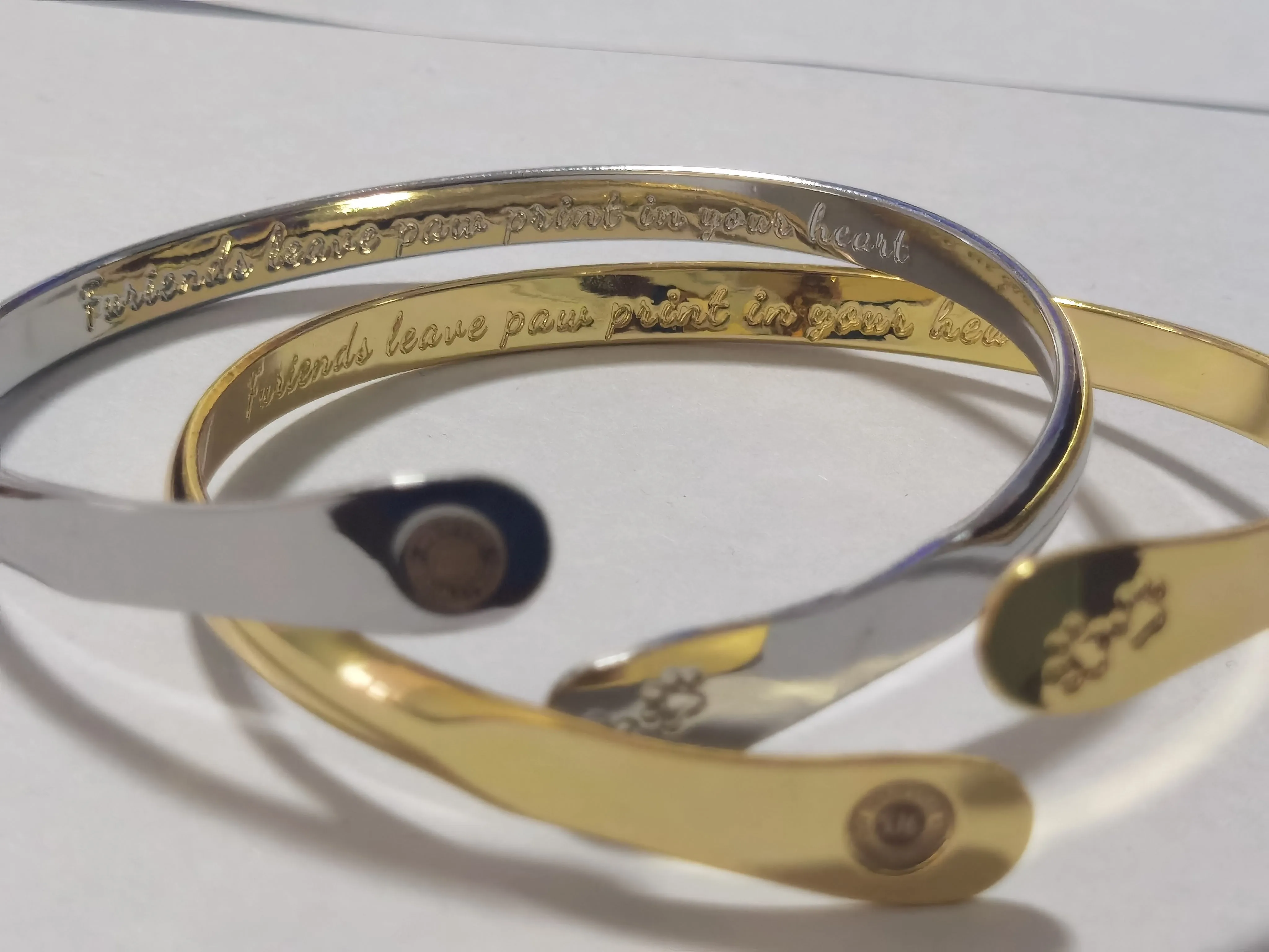 Gold Furry Friends Bracelets, Engraved  Furiends leave paw print in your heart- Paw Prints ( Furry Friends)