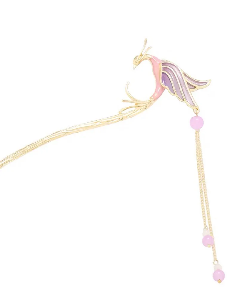 Hair Stick: Pink Phoenix