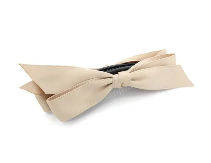 Handmade Glossy Satin Thin Bow  Banana Hair Clip Simple Bow Hair Accessory for Women