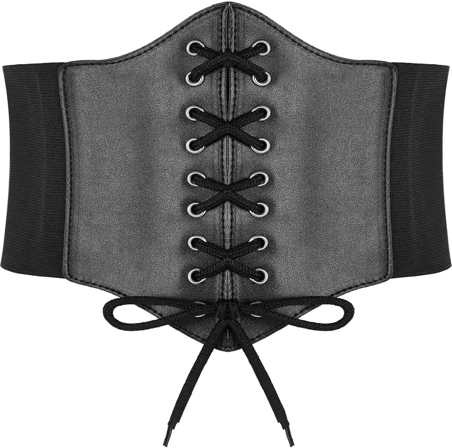 Hoerev Corsets Belt Tops Leather Vest Pirate Halloween Costume Lace Up Waist Belt Bustiers Corsets For Women