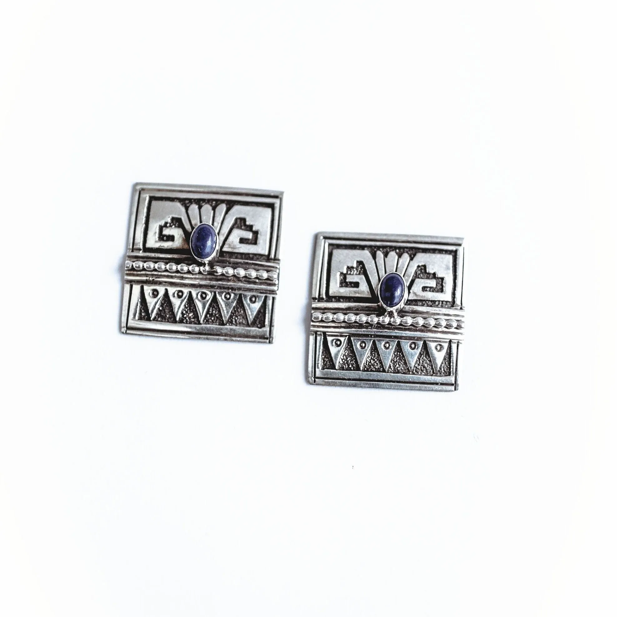 Lapis Sterling Story Earring