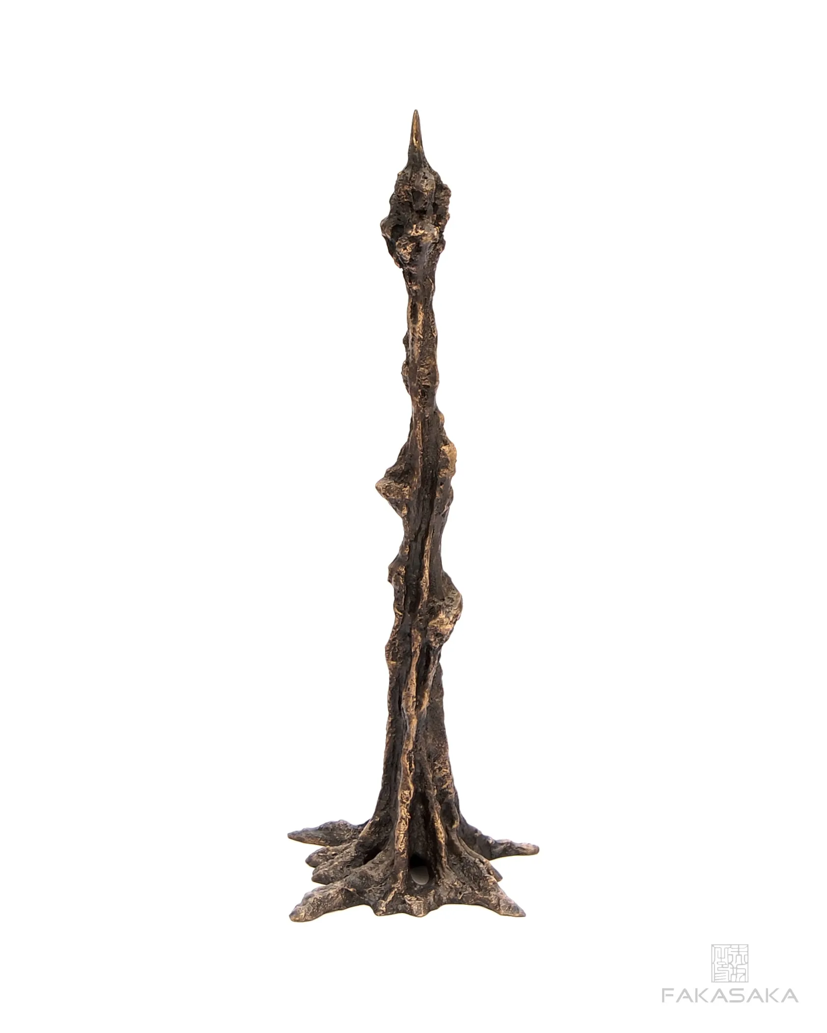 LEO<br><br>CANDLESTICK / SCULPTURE<br><br>BLACKBROWN BRONZE