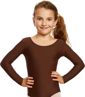 Leveret Girls Leotard Basic Long Sleeve Ballet Dance Leotard (2T-14 Years) Variety of Colors