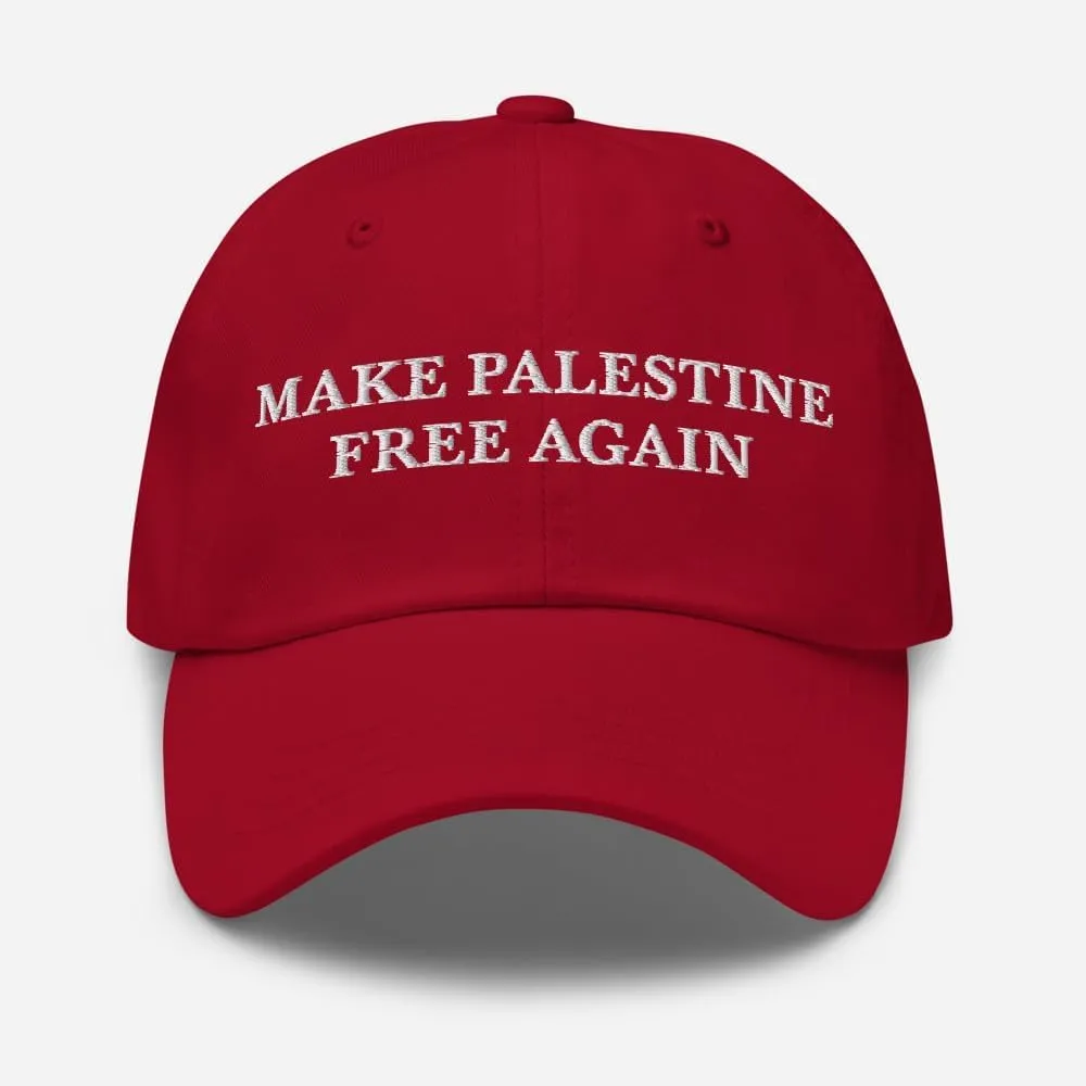 Make Palestine Free Again Hat - Embroidered Adjustable Dad Cap - Casual Wear Social Justice Free Palestine Ball Cap