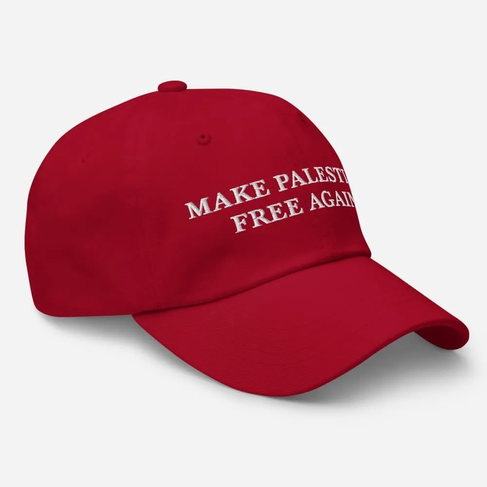 Make Palestine Free Again Hat - Embroidered Adjustable Dad Cap - Casual Wear Social Justice Free Palestine Ball Cap