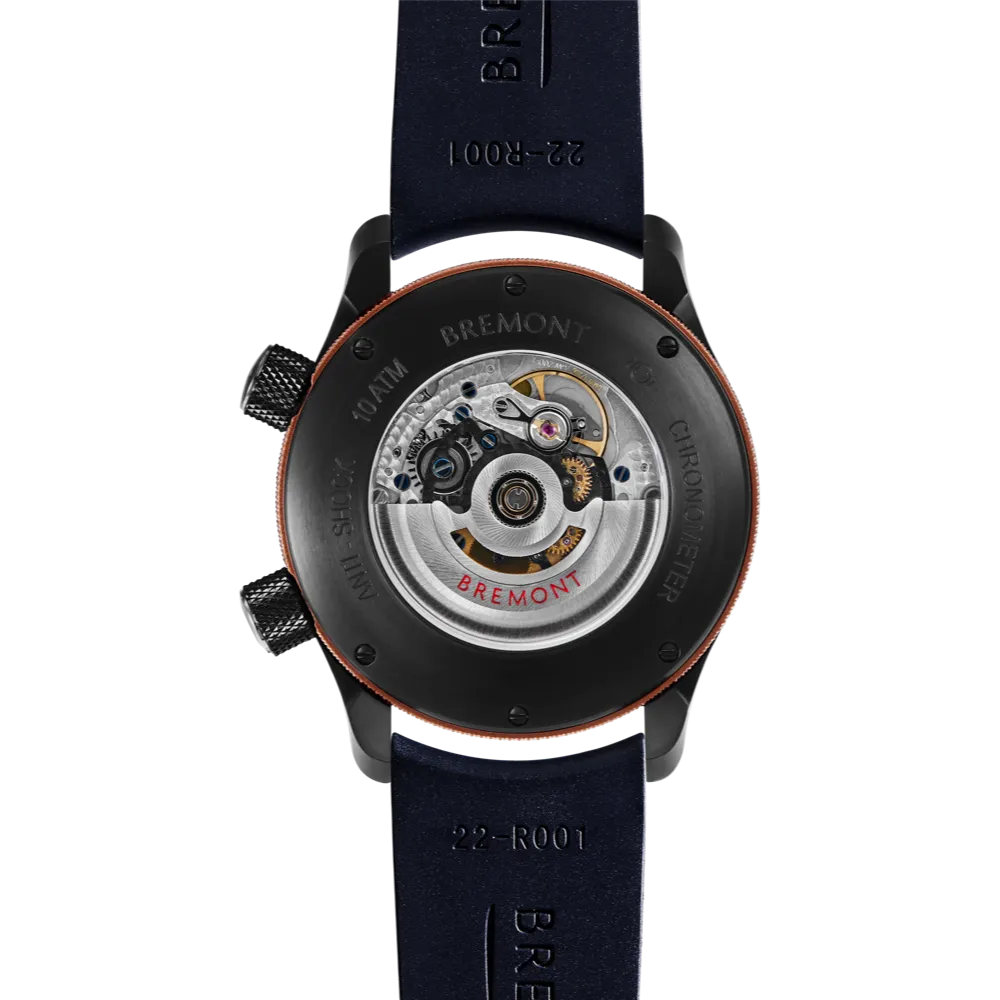 MBII Custom DLC, Blue Dial with Bronze Barrel & Open Case Back