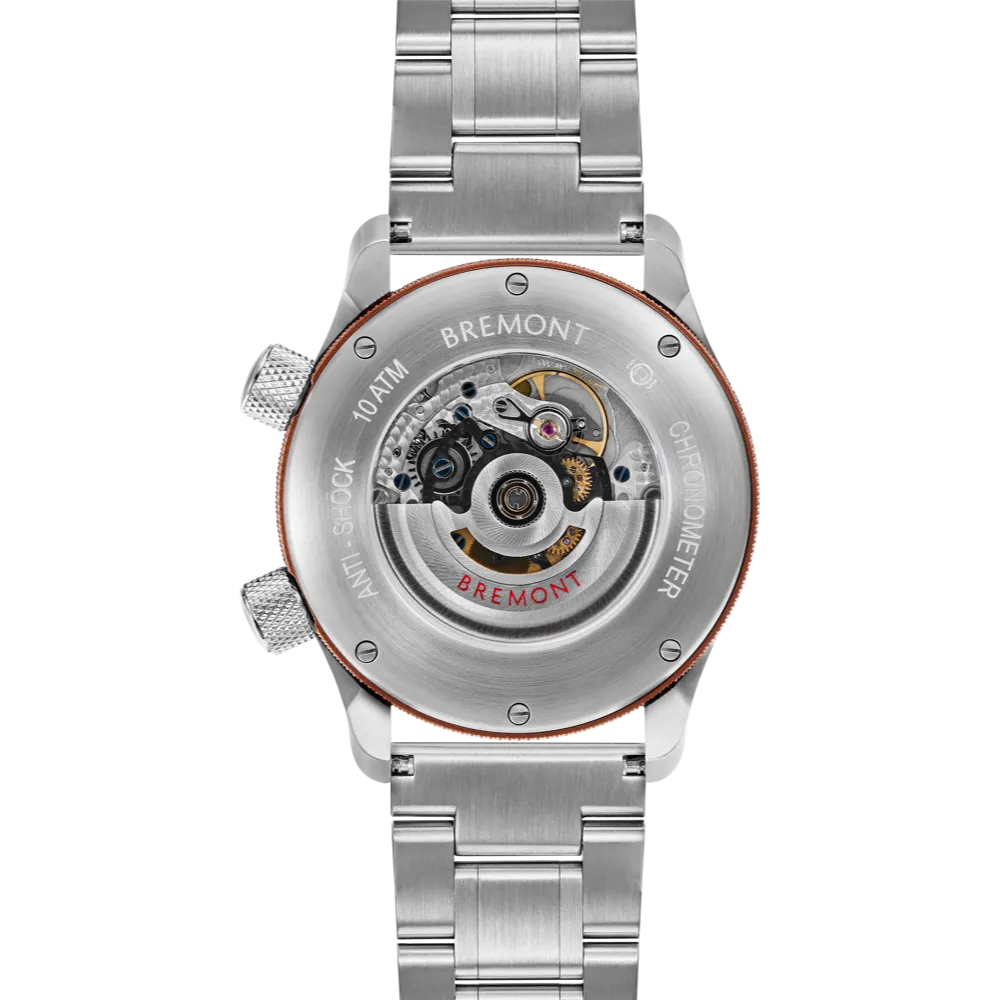 MBII Custom Stainless Steel, White Dial with Bronze Barrel & Open Case Back