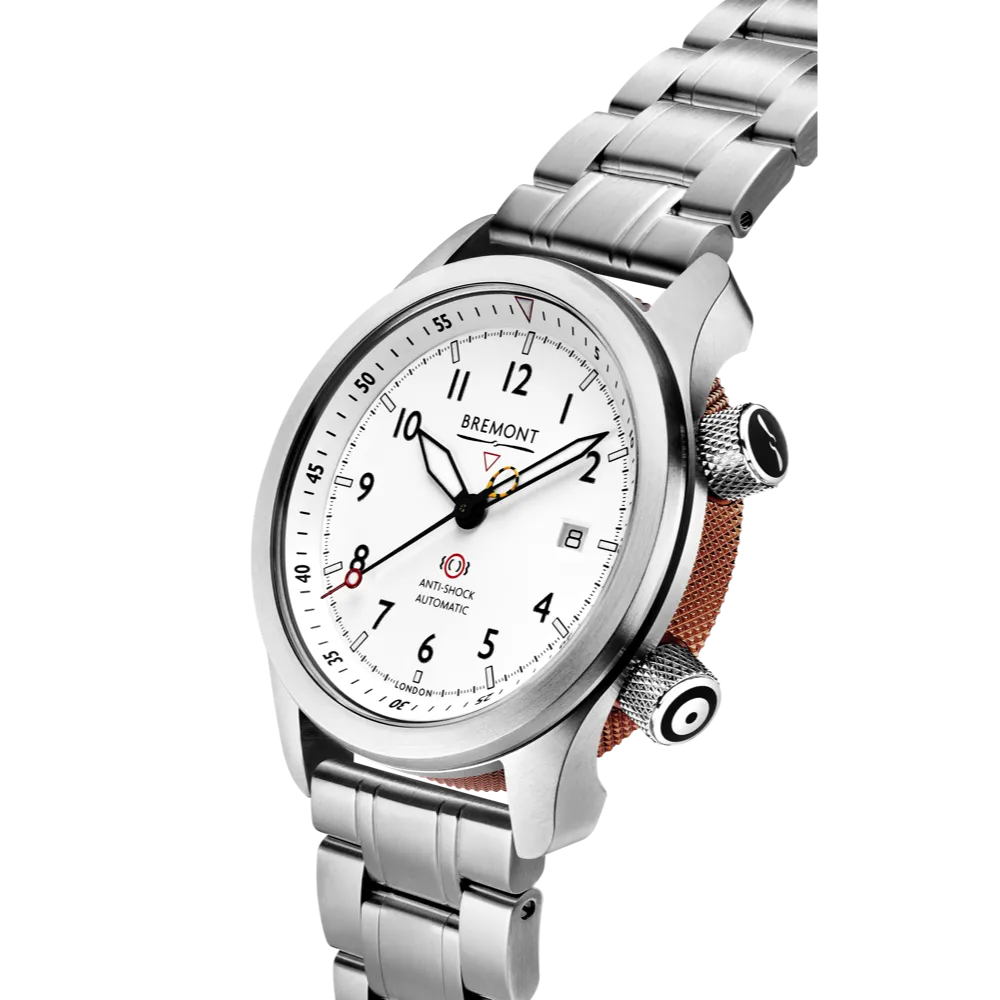 MBII Custom Stainless Steel, White Dial with Bronze Barrel & Open Case Back