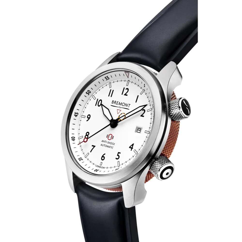 MBII Custom Stainless Steel, White Dial with Bronze Barrel & Open Case Back