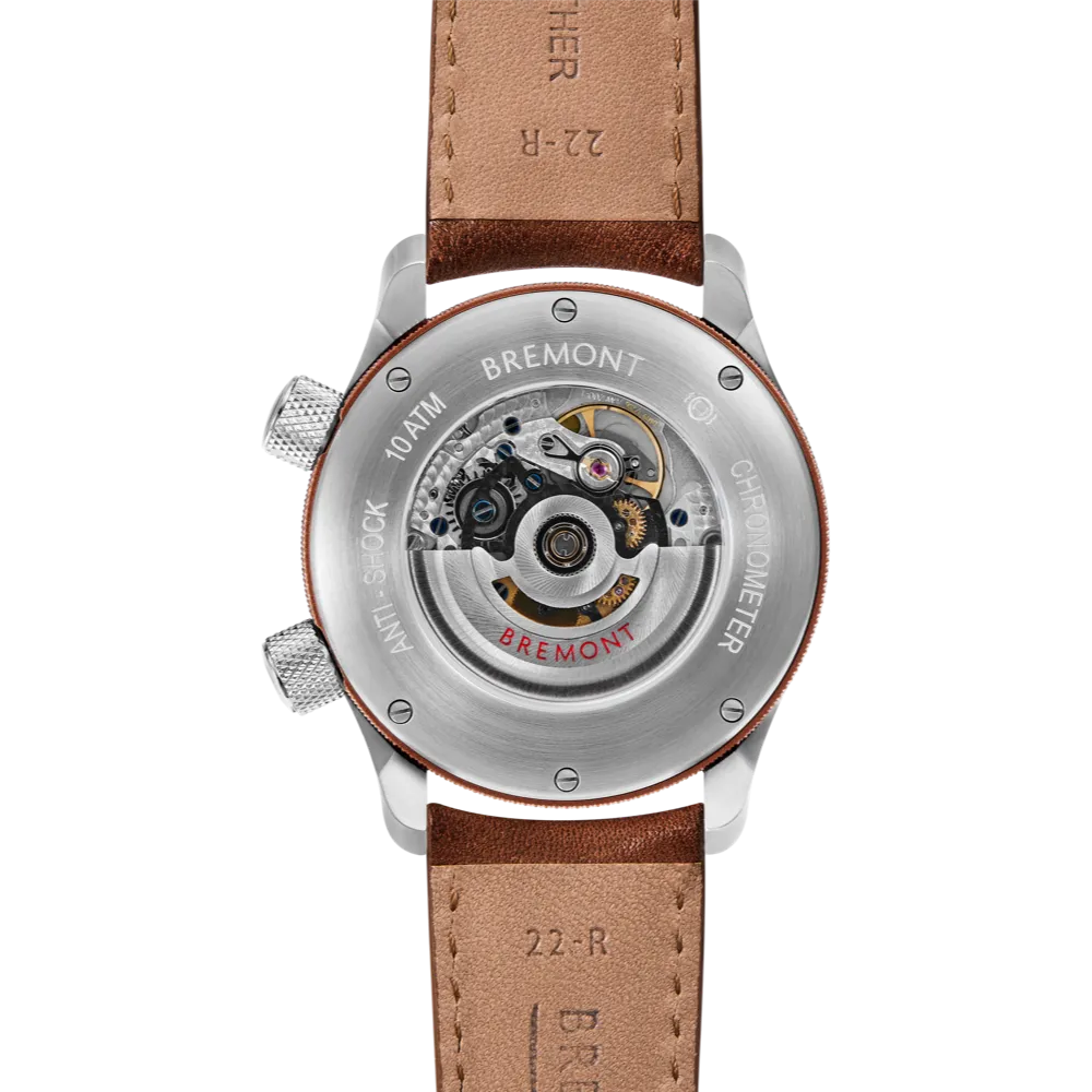 MBII Custom Stainless Steel, White Dial with Bronze Barrel & Open Case Back