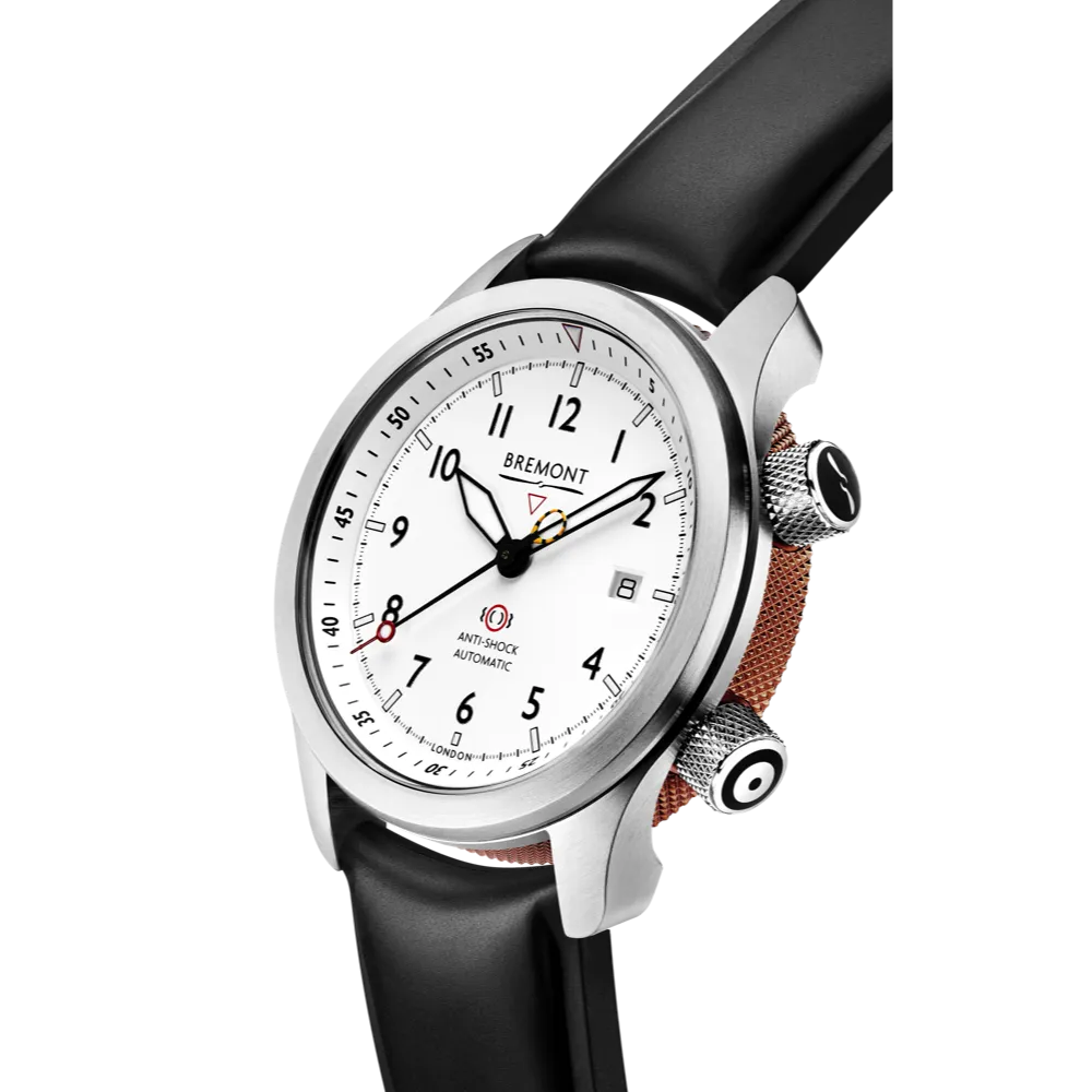 MBII Custom Stainless Steel, White Dial with Bronze Barrel & Open Case Back