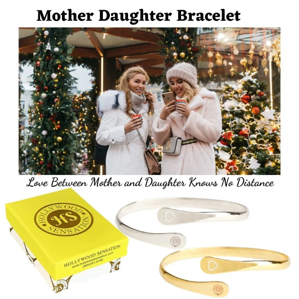 Mother Daughter Bracelets- Engraved Love Between Mother and Daughter Knows No Distance Bracelet
