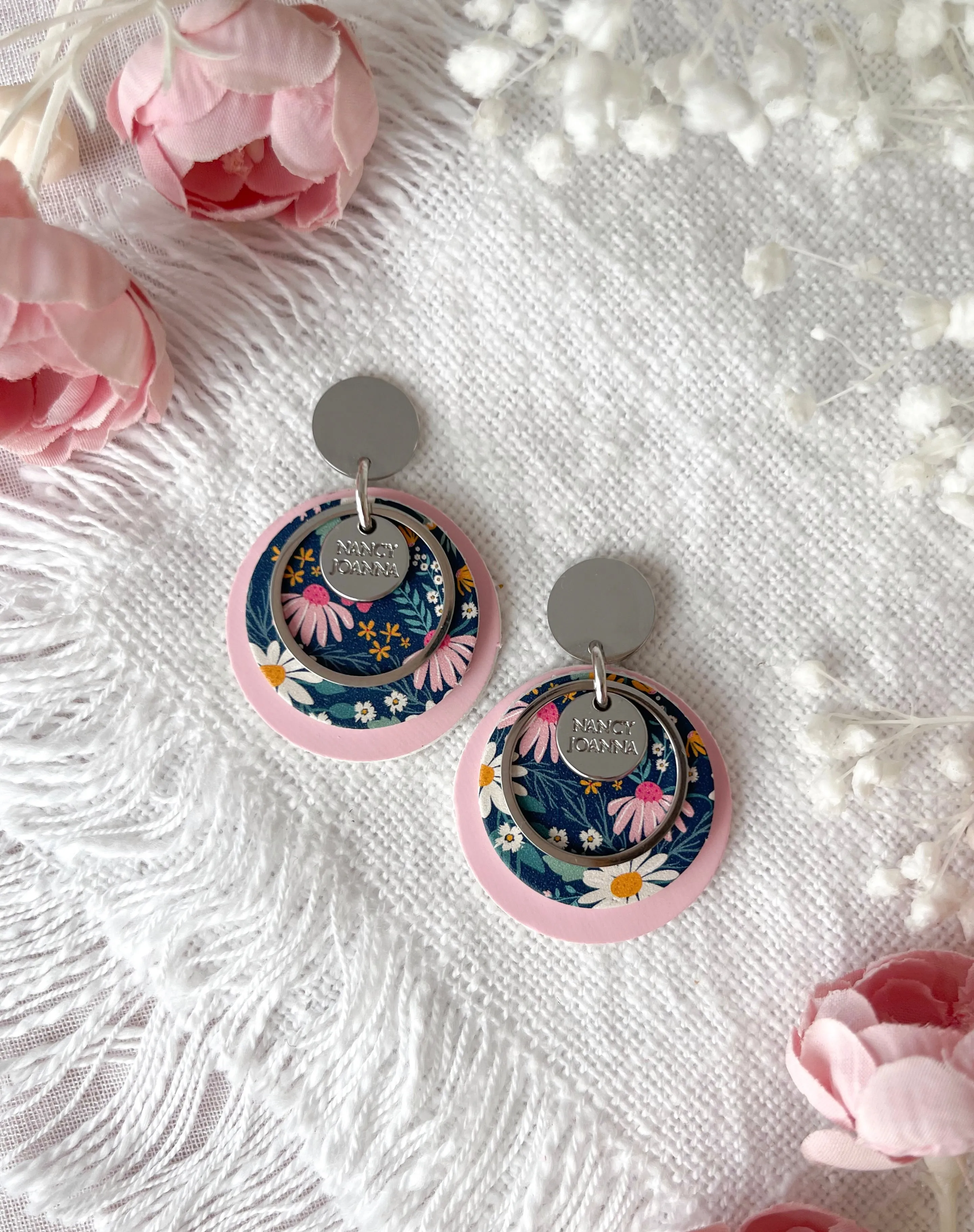 Natalia Navy Floral Double Round