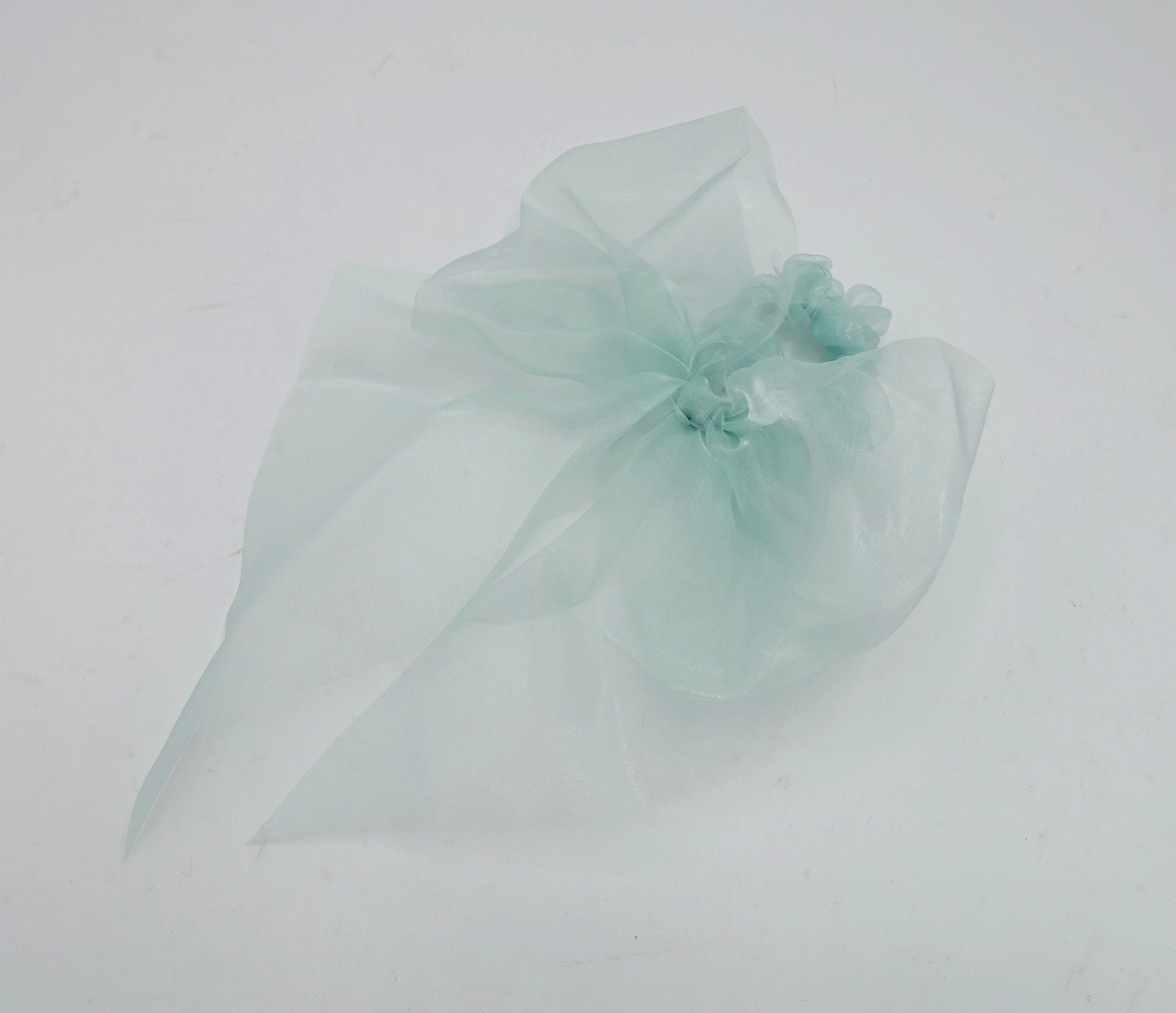 organza bow knot scrunchies see through hair elastic tie women hair accessory