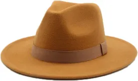 SaoBiiu Women's Hat Men Fedora Hats Wide Brim Belt Ribbon Band Formal Dress Wedding Fedora Hats