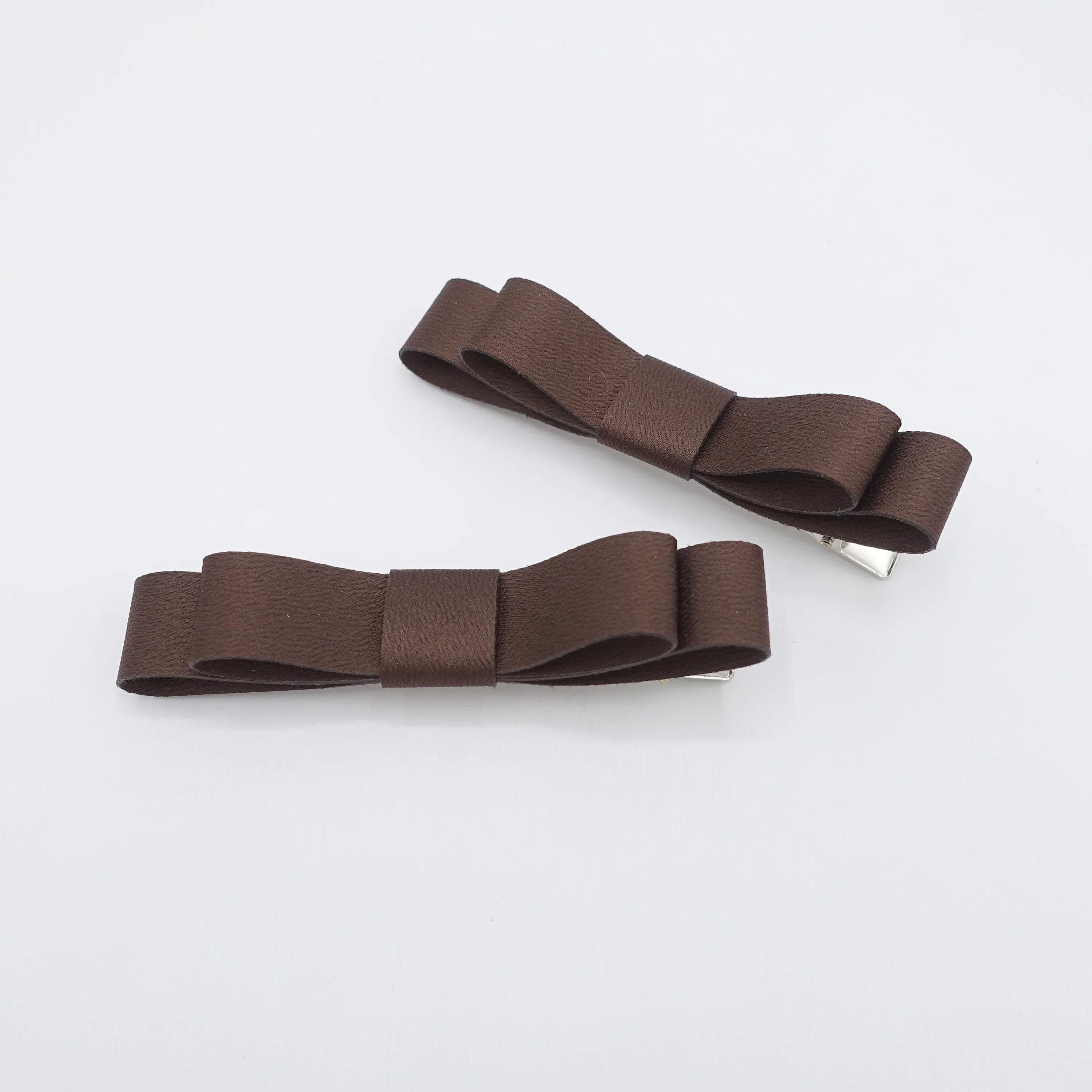 satin hair bow set, a pair of satin hair bows