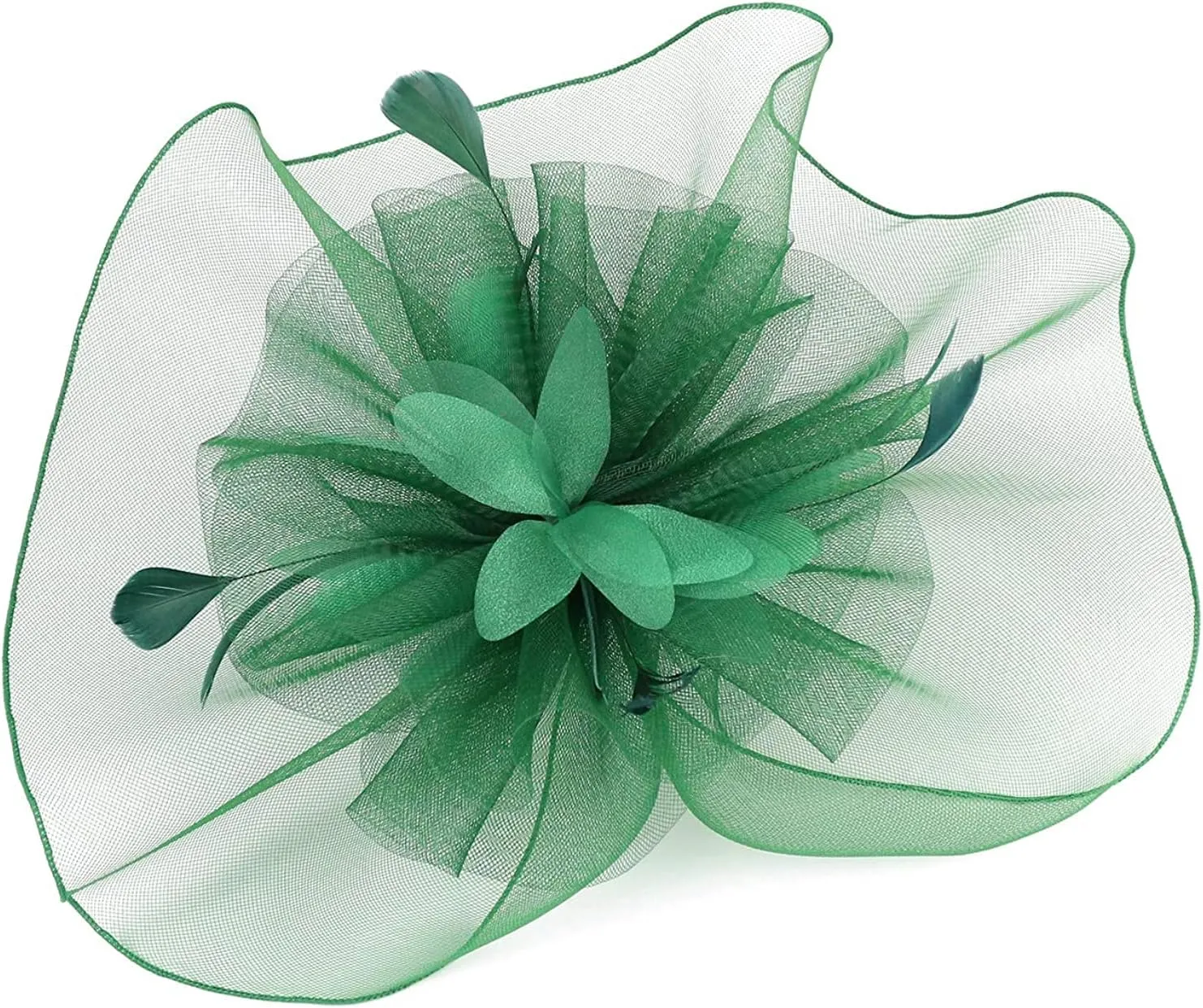 Sinamay Fascinator Hat Floral Feather Pillbox Derby Hats for Women Wedding Tea Party with Headband Clip