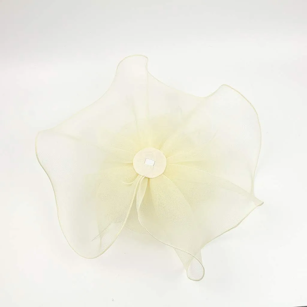 Sinamay Fascinator Hat Floral Feather Pillbox Derby Hats for Women Wedding Tea Party with Headband Clip