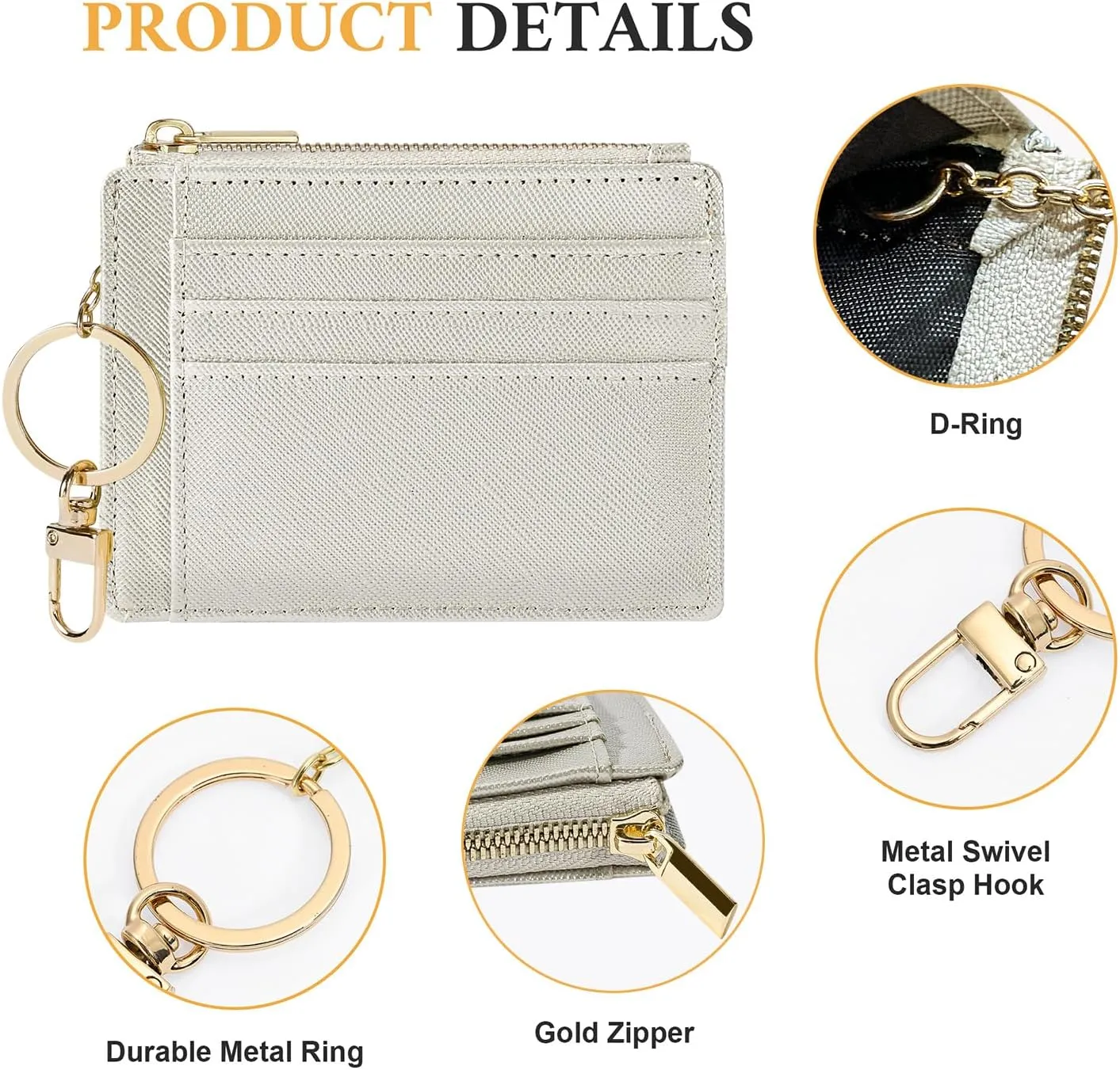 Sodsay Card Case Slim Front Pocket Wallet for Women Credit Card Holder with Keychain