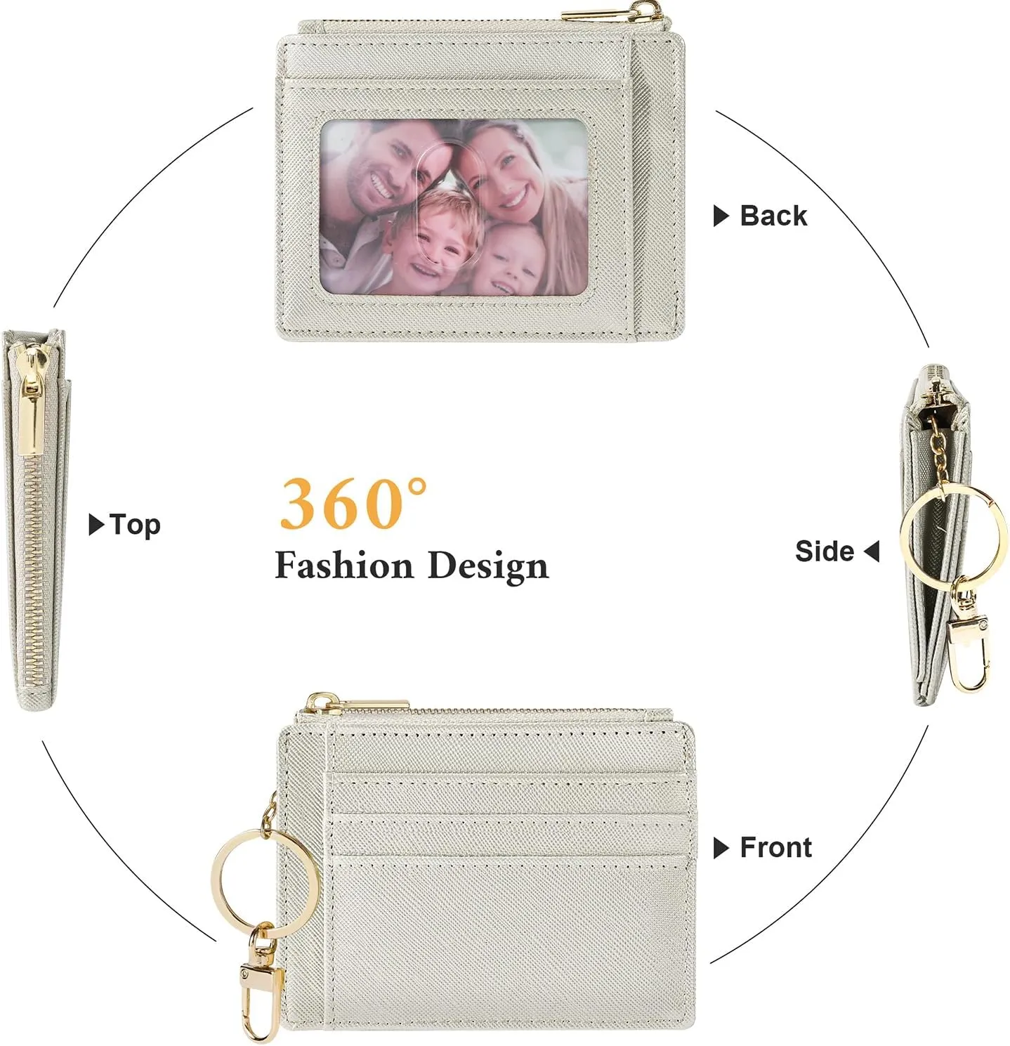 Sodsay Card Case Slim Front Pocket Wallet for Women Credit Card Holder with Keychain