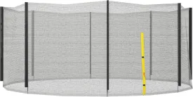 Soozier Trampoline Safety Net for 14ft Round Trampoline with 8 Straight Poles Poles Not Included, Weather Resistant Trampoline Net Replacement Enclosure with Yellow Zippered Entrance