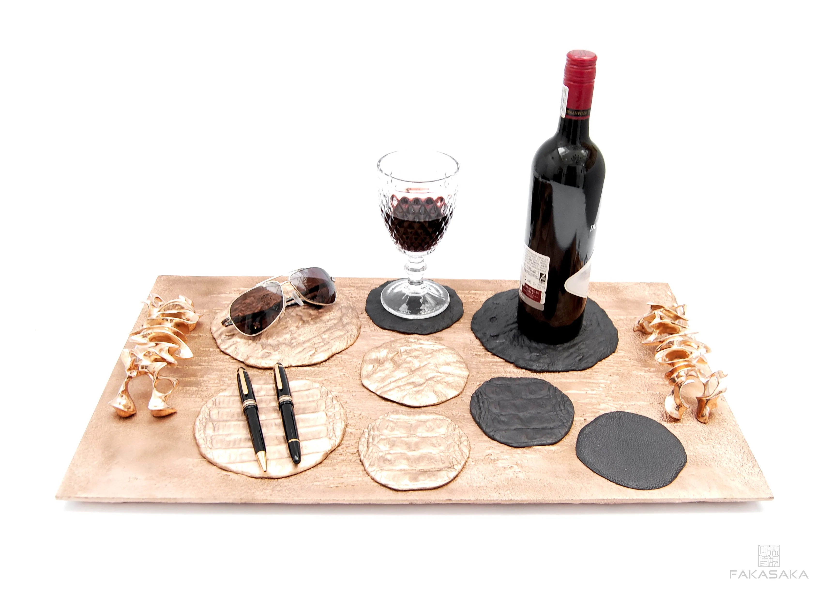 STINGRAY COASTER 2<br><br>CUP COASTER  / BOTTLE COASTER  / CANDLE TRAY<br><br>POLISHED BRONZE