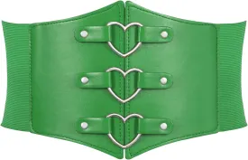 SUOSDEY Women Heart Corset Belt Goth Stylish Wide Elastic Waist Corset for Cosplay Halloween Renaissance Daily