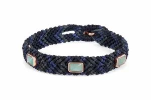 The Brave One Rose Gold Aquaprase midnight blue macramé