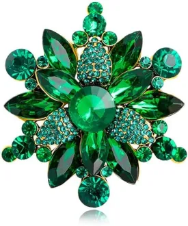 Vintage Crystal Rhinestone Flower-shaped Brooch Pin Accessories