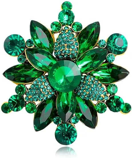 Vintage Crystal Rhinestone Flower-shaped Brooch Pin Accessories