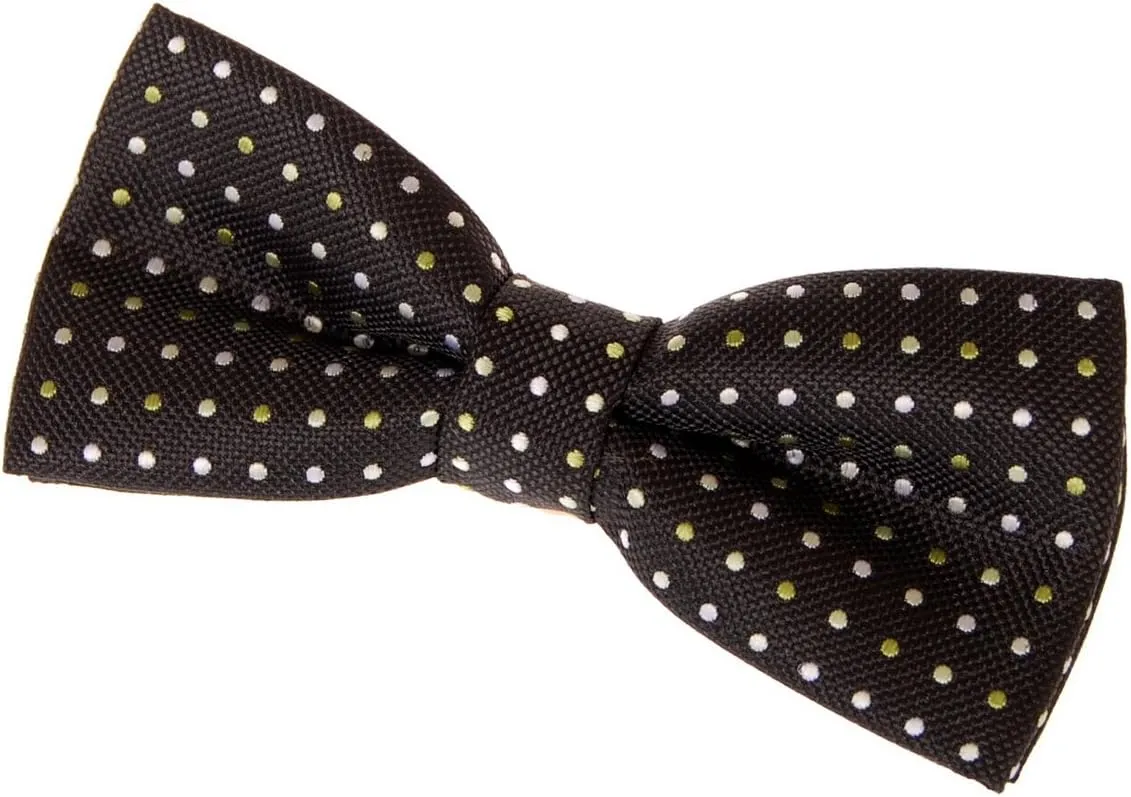 Vintage Three-Colour Polka Dots Woven Pre-tied Bow Tie (4.5")