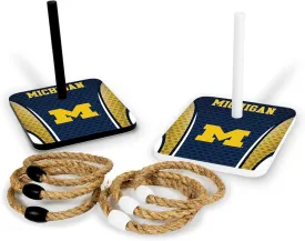 Wild Sports Solid Wood College Quoits Set with Direct Print HD Team Graphics  Tailgate Ring Toss Game  Great Gift for Any NCAA Fan! Ring Toss Family Outdoor Games for The Beach
