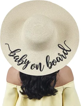 Womens Embroidered Straw Sun Hat Bridal Shower Gift Bachelorette Honeymoon