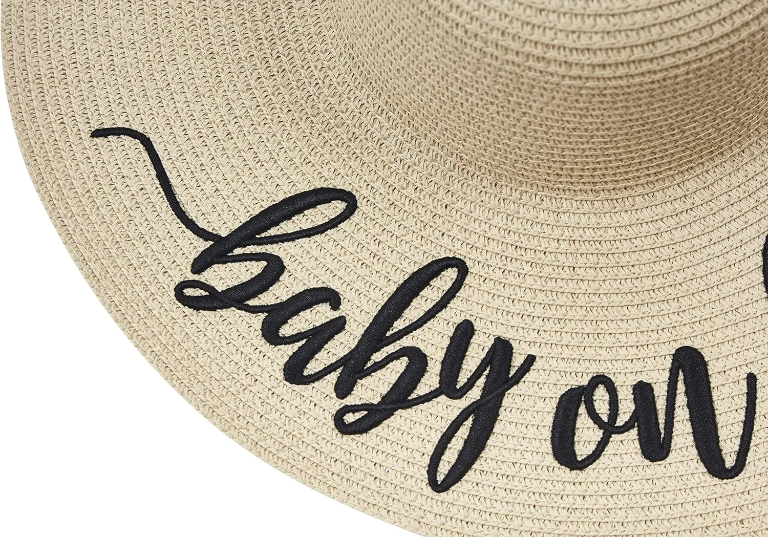 Womens Embroidered Straw Sun Hat Bridal Shower Gift Bachelorette Honeymoon