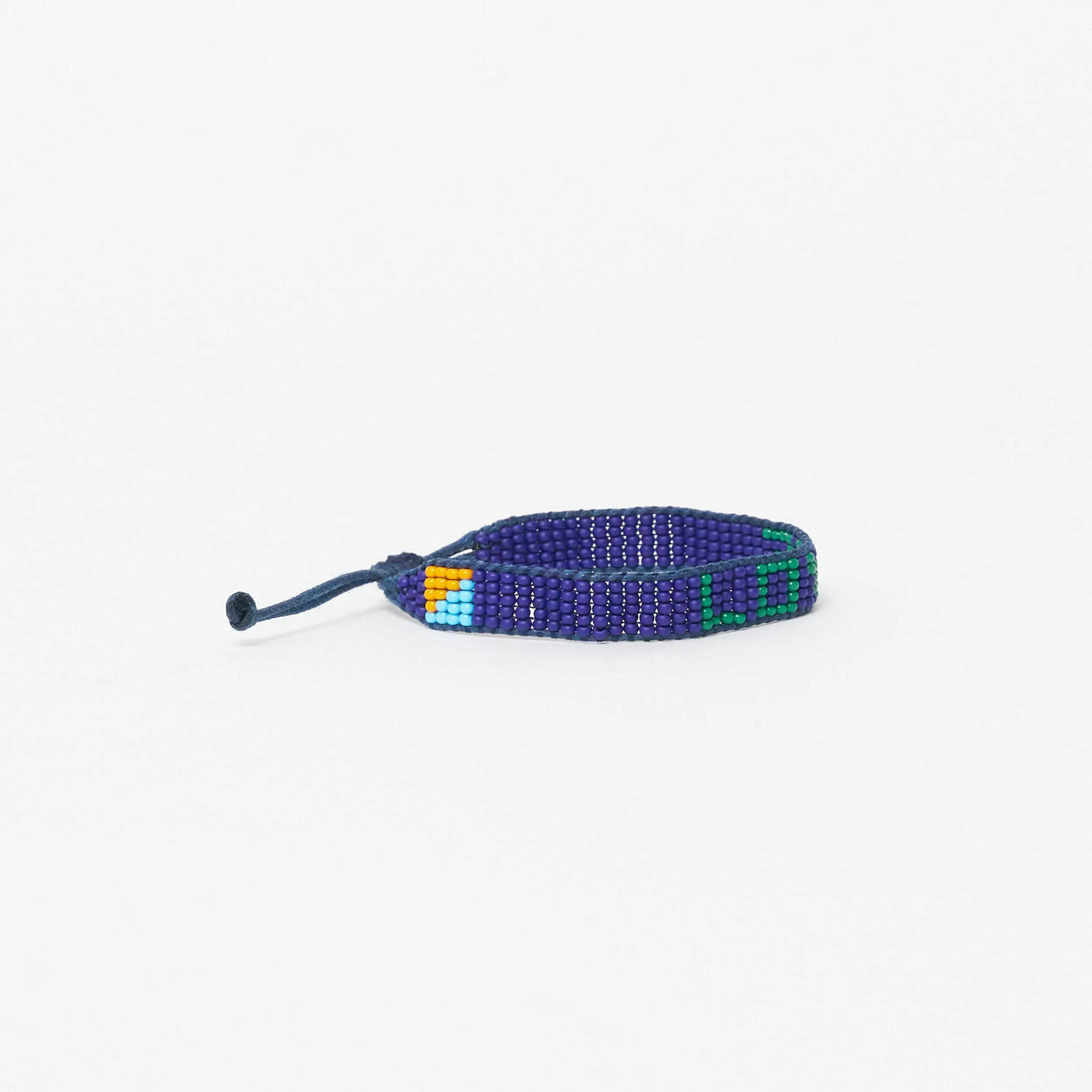XLarge Woven LOVE Bracelet - Navy/Green