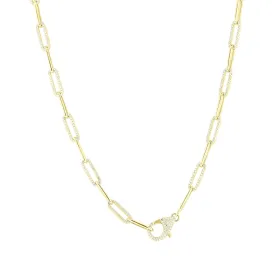 Yara Diamond Paper Clip Chain Necklace